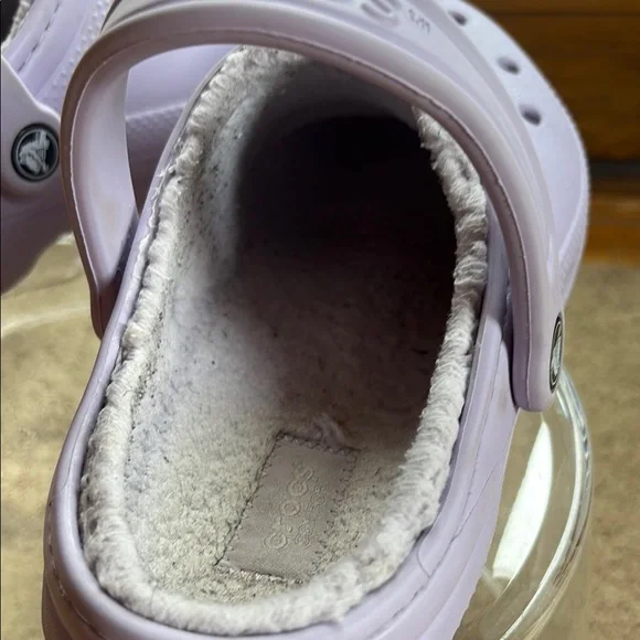 Crocs Women's Vaya Lined Clog. Lavender Fuzzy Slippers Size 7; EUC - Picture 7 of 11